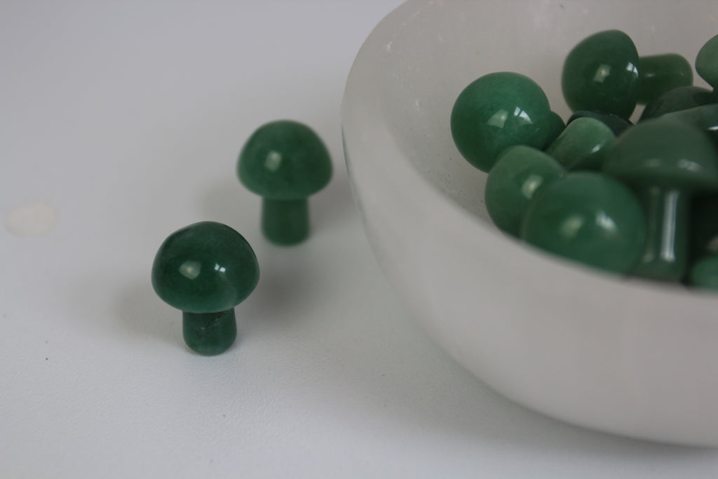 MUSHROOM: Green Aventurine Mushroom - Scene & Stone