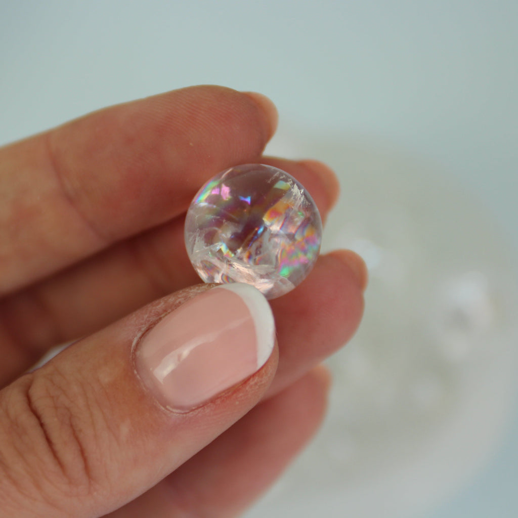 REVEAL: Clear Quartz Mini Sphere - Scene & Stone